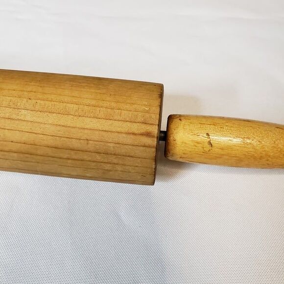 Vintage Wooden Rolling Pin 17" Primitive Farmhouse Decor Kitchen Hanging - Picture 6 of 9